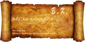 Bóka Kristóf névjegykártya
